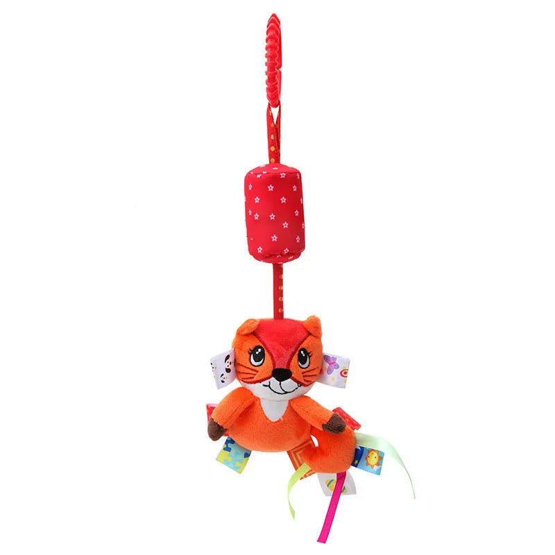 Soft Giraffe Zebra Animal Handbells Rattles Plush Infant Baby Development Handle Toys with Teether Baby Toy for Newborn Gifts