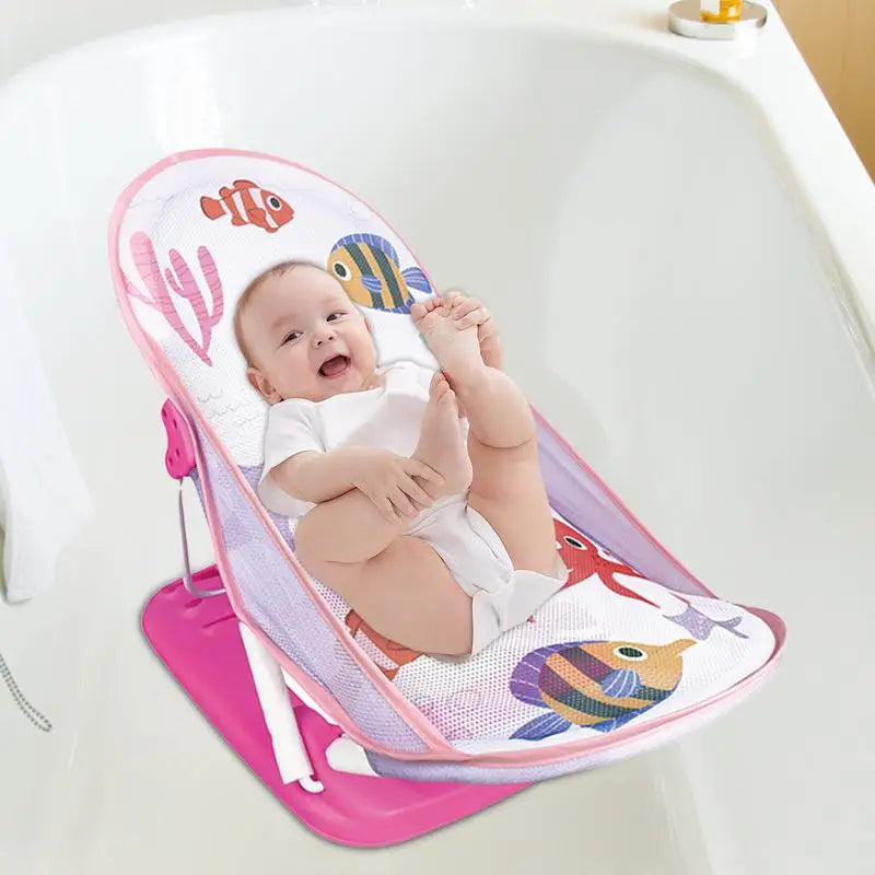 Toddler Bath Seat Foldable Bath Bather for Toddler Toddler Folding Shower Rack for Bathtub Counter Sink Bathroom