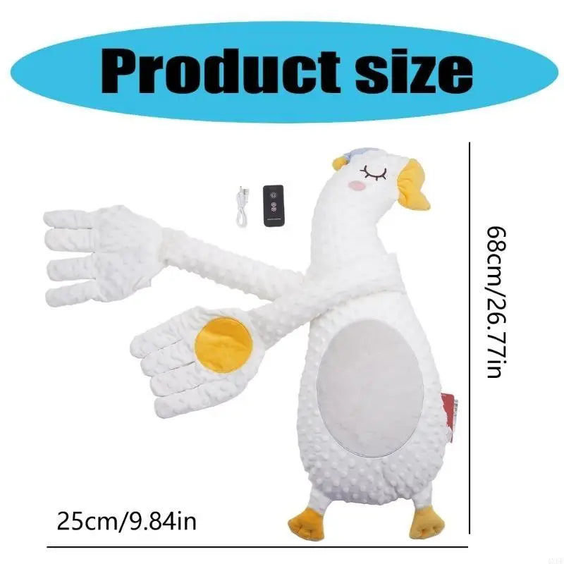 Baby Sleep Soothing Hand Toy Pattable Mood Pacify Pillow for Comforting Cartoon Animal Gentle Patting Doll No/With Music