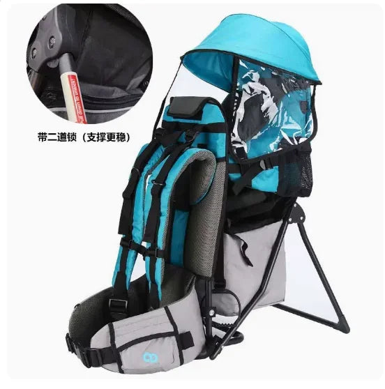 Multifunctional Baby Travel Chair – Rainproof and Cold-Proof, Portable Outing Back Frame Stool, Foldable Child Seat