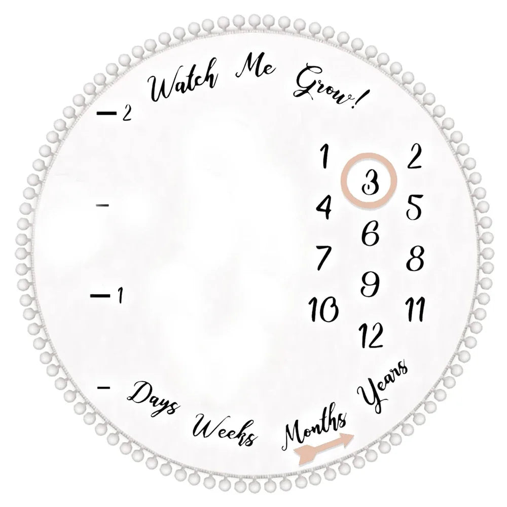 Flannel Month Milestone Blanket Baby First Year Calendar Monthly Growth Chart Shower Gift Newborn Photography Backdrop