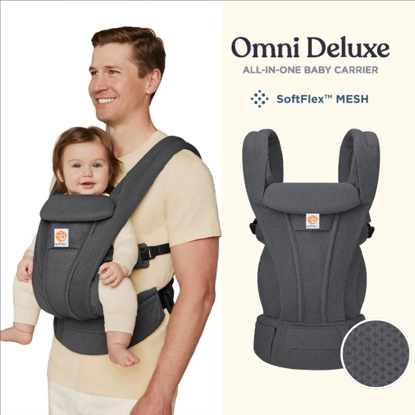 Omni Deluxe Baby Carrier 4 Positions Ergonomic Kid Kangaroo Infant Sling Wrap Cool Air Mesh Cotton Backpack 0-36 Months Egobaby
