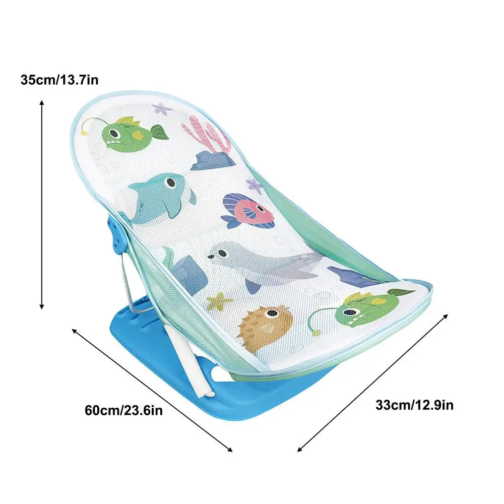 Toddler Bath Seat Foldable Bath Bather for Toddler Toddler Folding Shower Rack for Bathtub Counter Sink Bathroom