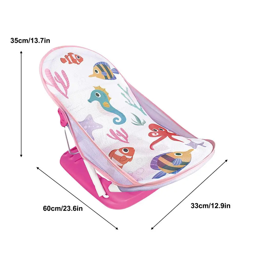 Toddler Bath Seat Foldable Bath Bather for Toddler Toddler Folding Shower Rack for Bathtub Counter Sink Bathroom