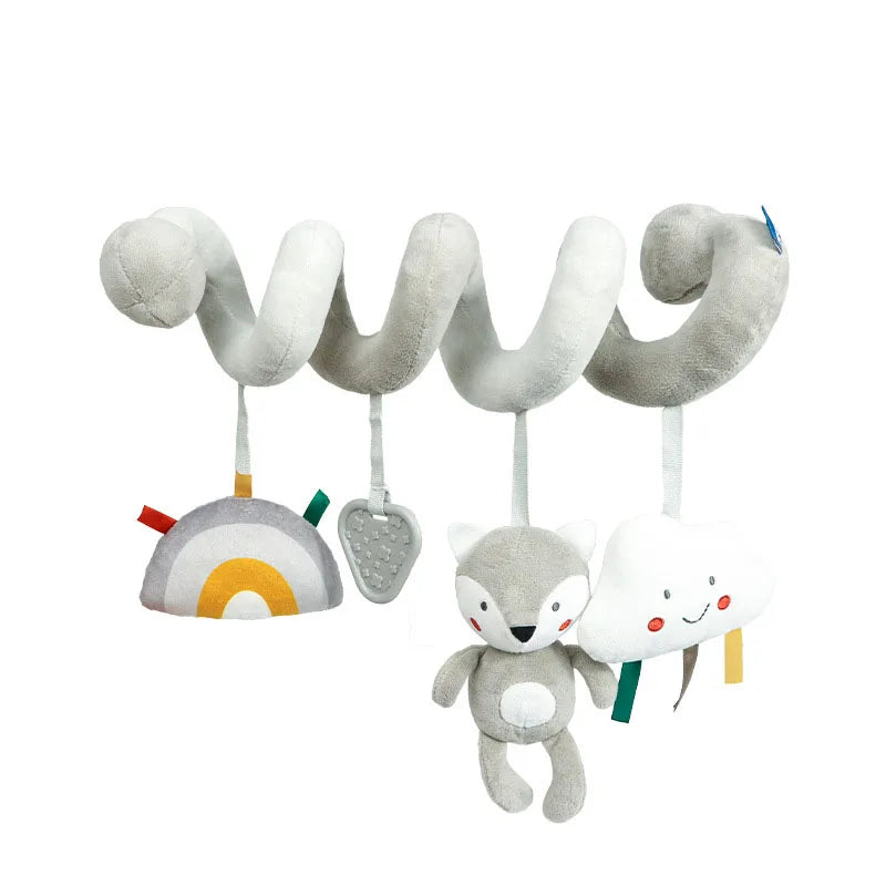 Baby Nordic Bed Rattles Hanging Toys Toddler Spiral Pram Toy Baby Car Carriage Plush Owl Mobile 0 6 12 Months Stroller Hang Girl