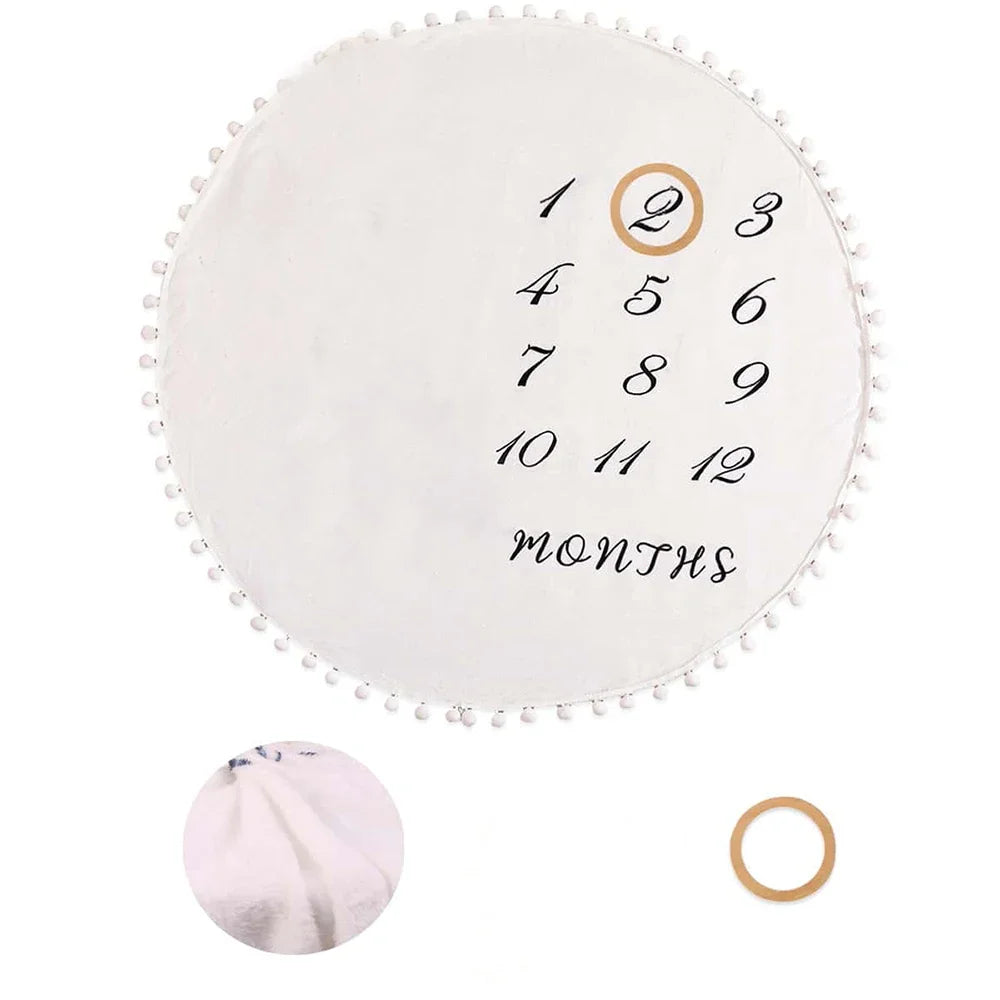 Flannel Month Milestone Blanket Baby First Year Calendar Monthly Growth Chart Shower Gift Newborn Photography Backdrop