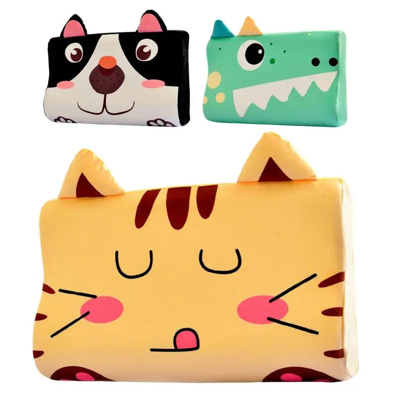 Toddler Memory Foam Pillow Slow Rebound Soft Fiber Baby Neck Protection Pillow Cartoon Animal Printing Children'S Bedding