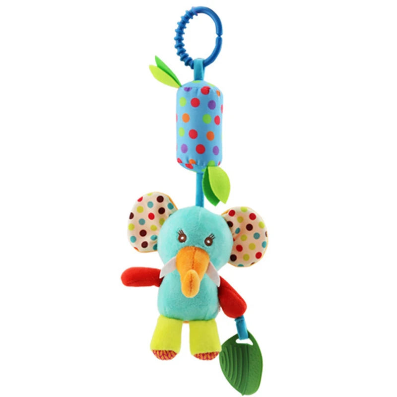 Soft Giraffe Zebra Animal Handbells Rattles Plush Infant Baby Development Handle Toys with Teether Baby Toy for Newborn Gifts