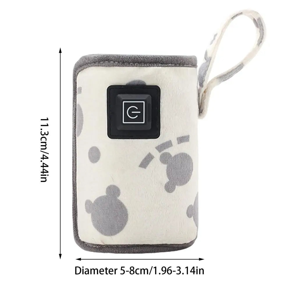 Bottle Warmer for Breastmilk Insulated Bag Feeding Bottle Cover USB Rechargeable Portable Baby Nursing for Outdoor Winter