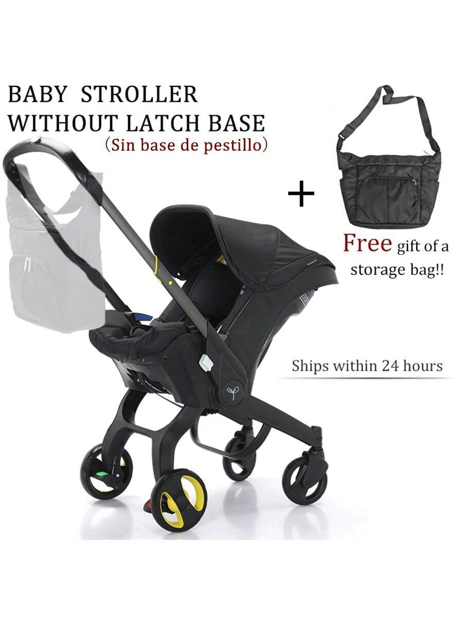 Baby Stroller with a Bag, without Latch Base, Stroller for Newborn, Multi Functional Newborn Stroller, Toddler Stroller with Reversible Stroller Seat, Black