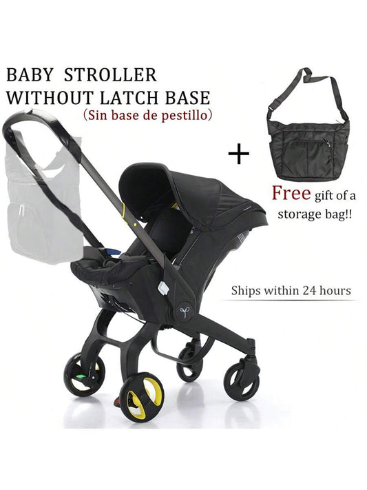 Baby Stroller with a Bag, without Latch Base, Stroller for Newborn, Multi Functional Newborn Stroller, Toddler Stroller with Reversible Stroller Seat, Black