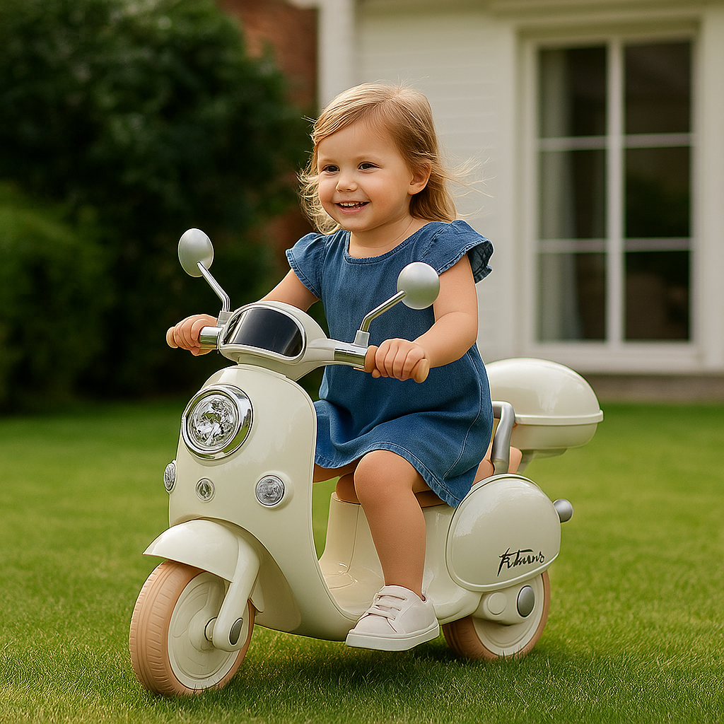 Kids Electric Motorcycle Tricycle β Retro 3-Wheel Ride-On Toy for Boys & Girls Ages 1β6 | Outdoor Classic Scooter Bike