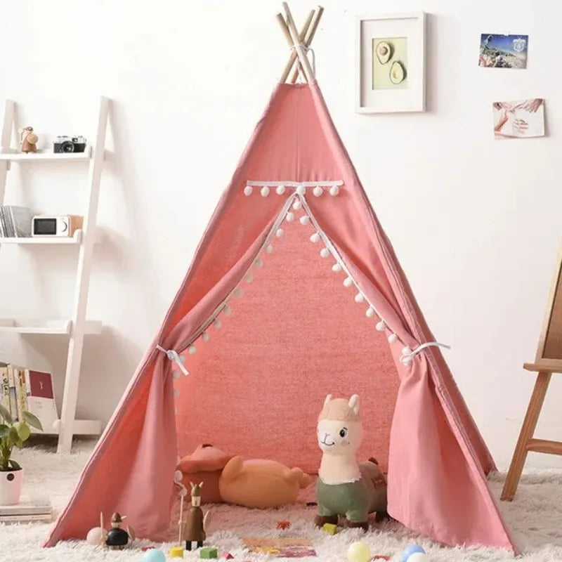 1.6M Tent for Kids Teepee Portable Indoor Outdoor Plain Boys and Girls Triangle Tent Children'S Hands-On Play House Game at Home