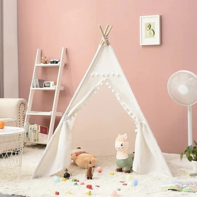 1.6M Tent for Kids Teepee Portable Indoor Outdoor Plain Boys and Girls Triangle Tent Children'S Hands-On Play House Game at Home
