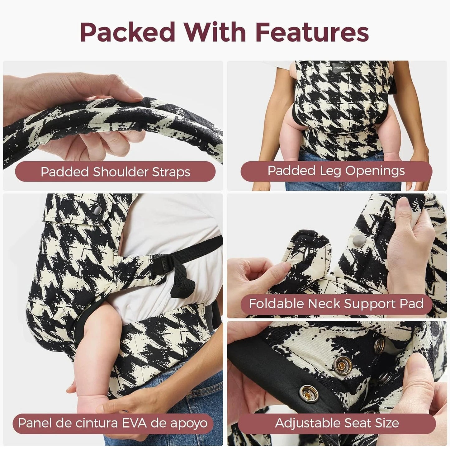 Baby Carrier Infant to Toddler - Ergonomic, Cozy and Lightweight Infant Carrier for 7-44Lbs, Effortless to Put On, Ideal for Hands-Free Parenting, Enhanced Lumbar Support