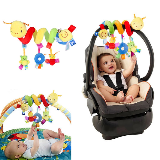 Baby Car Seat Toy Crib Cot Pram Hanging Rattles Spiral Stroller Toys with Ringing Bell