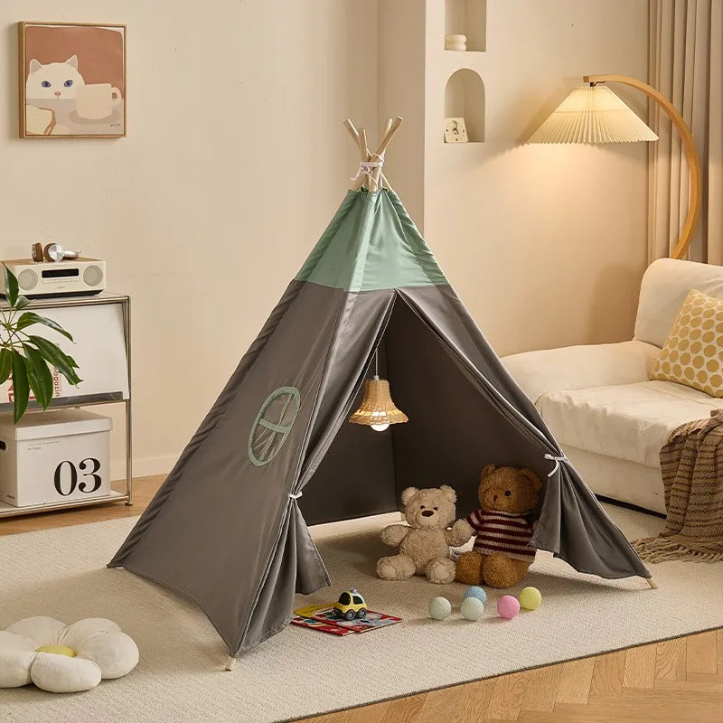1.6M Tent for Kids Teepee Portable Indoor Outdoor Plain Boys and Girls Triangle Tent Children'S Hands-On Play House Game at Home