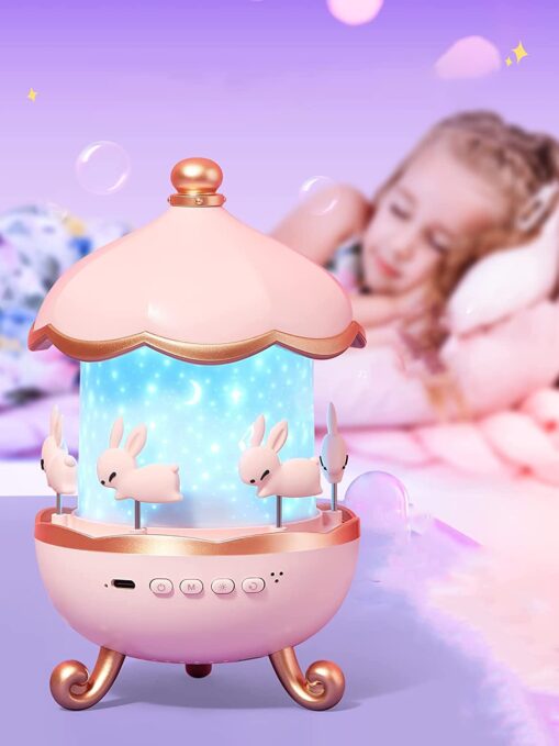 Kids Night Light Projector – USB Rechargeable LED Starry Sky Lamp with 12 Projection Films & Rotating Galaxy Effect for Nursery and Baby Gifts