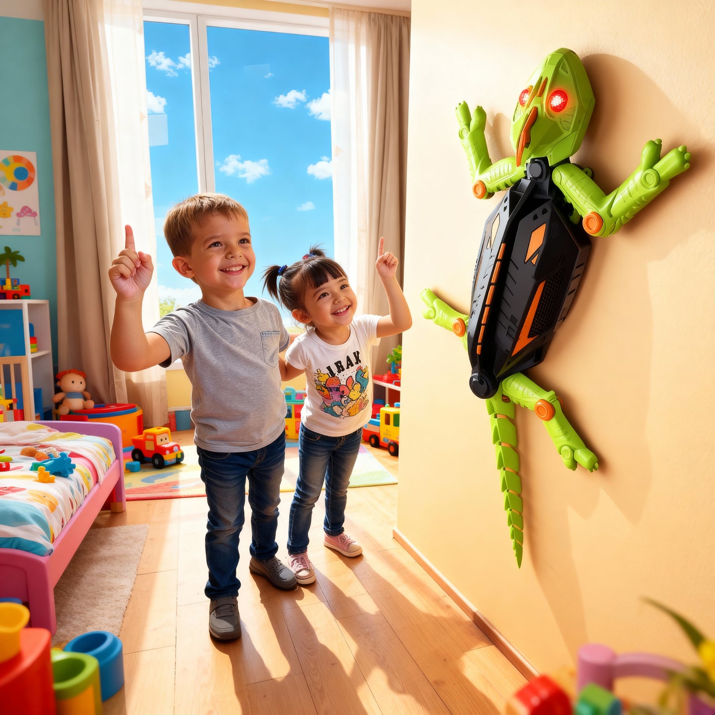 Wall Climbing Electric Lizard Toy for Kids โ Remote Control Gecko Robot with Lights & Realistic Movement