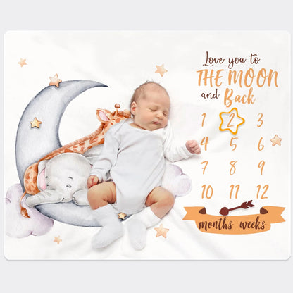 100*120Cm Baby Milestone Flannel Blanket Newborn Photography Blanket Baby Photo Shooting Background Growth Commemorative