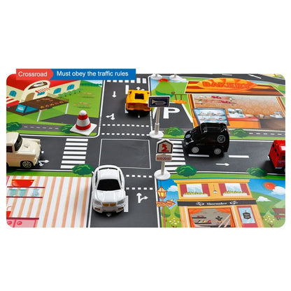 Kids Rug Children Toy Car Rug Town Road Map Cars City Play Mat Street Carpet Mat