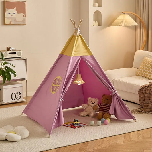 1.6M Tent for Kids Teepee Portable Indoor Outdoor Plain Boys and Girls Triangle Tent Children'S Hands-On Play House Game at Home