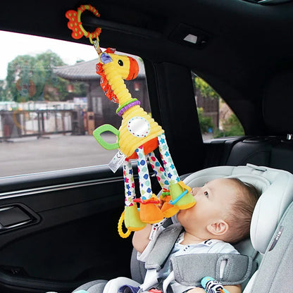 Soft Giraffe Zebra Animal Handbells Rattles Plush Infant Baby Development Handle Toys with Teether Baby Toy for Newborn Gifts