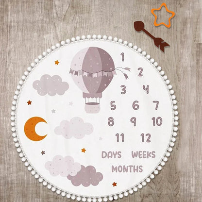 Flannel Month Milestone Blanket Baby First Year Calendar Monthly Growth Chart Shower Gift Newborn Photography Backdrop