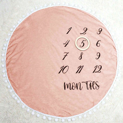 Flannel Month Milestone Blanket Baby First Year Calendar Monthly Growth Chart Shower Gift Newborn Photography Backdrop
