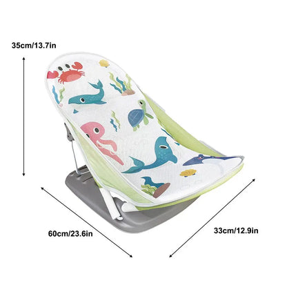 Toddler Bath Seat Foldable Bath Bather for Toddler Toddler Folding Shower Rack for Bathtub Counter Sink Bathroom