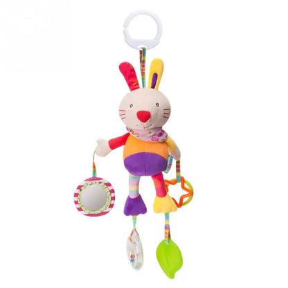 Soft Giraffe Zebra Animal Handbells Rattles Plush Infant Baby Development Handle Toys with Teether Baby Toy for Newborn Gifts