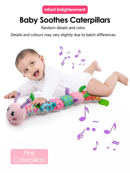 1Pcs Soft Giraffe Animal Handbells Rattles Plush Infant Toddler Car Bed Hanging Toy Baby Early Education Development Handle Toys