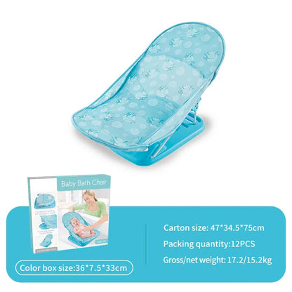 Baby Shower Chair Summer Bath Seat with Infant Pillow Foldable Floating Toddler Shower Stand Baby Bath Rack Bathtub Support