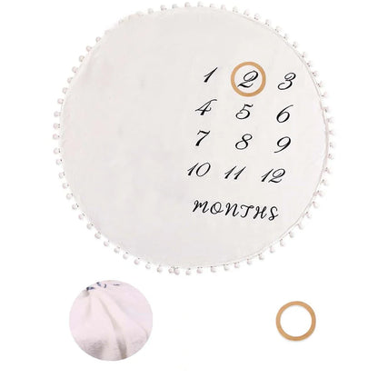 Flannel Month Milestone Blanket Baby First Year Calendar Monthly Growth Chart Shower Gift Newborn Photography Backdrop