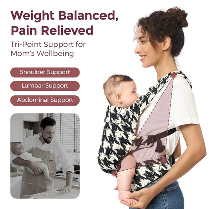 Baby Carrier Infant to Toddler - Ergonomic, Cozy and Lightweight Infant Carrier for 7-44Lbs, Effortless to Put On, Ideal for Hands-Free Parenting, Enhanced Lumbar Support
