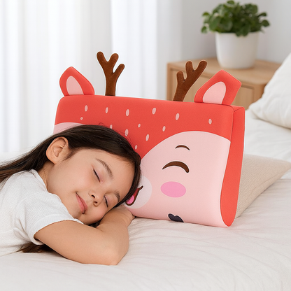 Children’s Memory Foam Pillow – Soft Breathable Cartoon Design with Neck Support & Washable Cover
