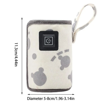 Bottle Warmer for Breastmilk Insulated Bag Feeding Bottle Cover USB Rechargeable Portable Baby Nursing for Outdoor Winter