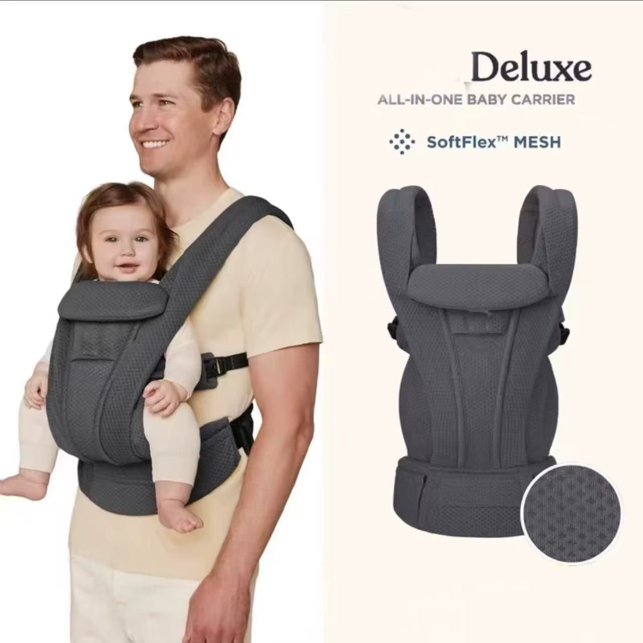 Egobaby Mini Deluxe Baby Carrier Ergonomic Kangaroo Infant Kid Sling Back Front Facing Backpack Wrap Baby Bag 0-36 Months
