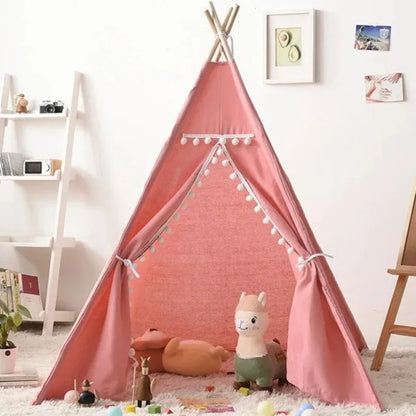 1.6M Tent for Kids Teepee Portable Indoor Outdoor Plain Boys and Girls Triangle Tent Children'S Hands-On Play House Game at Home