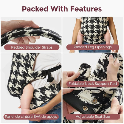 Baby Carrier Infant to Toddler - Ergonomic, Cozy and Lightweight Infant Carrier for 7-44Lbs, Effortless to Put On, Ideal for Hands-Free Parenting, Enhanced Lumbar Support