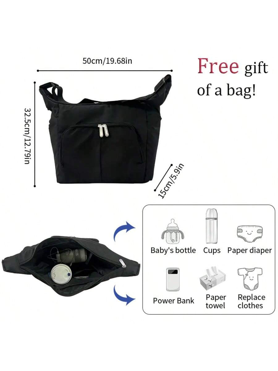 Baby Stroller with a Bag, without Latch Base, Stroller for Newborn, Multi Functional Newborn Stroller, Toddler Stroller with Reversible Stroller Seat, Black